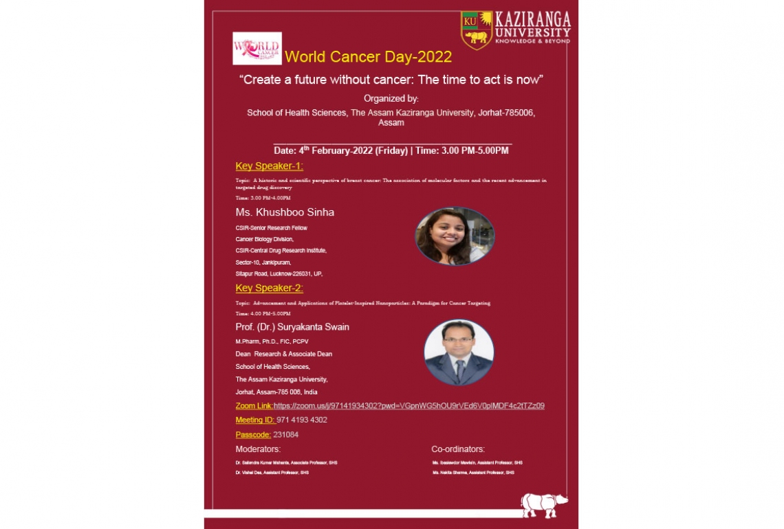 The World Cancer Day organized by School of Health Sciences on 04 Feb 2022
