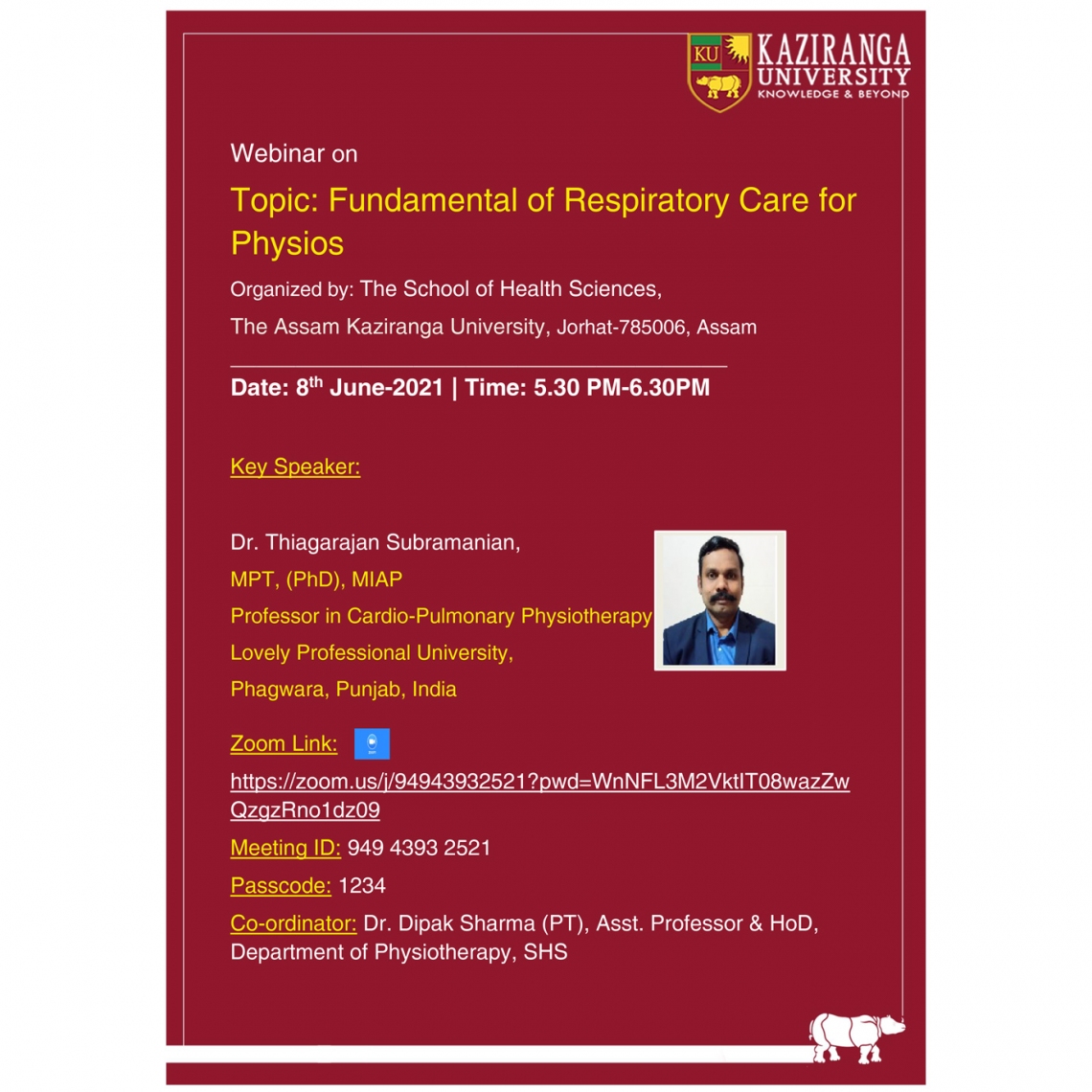 Webinar on Fundamental of Respiratory Care for Physios