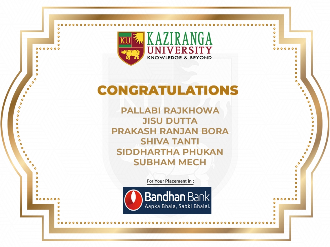 6 KU Students Placed in Bandhan Bank Ltd.