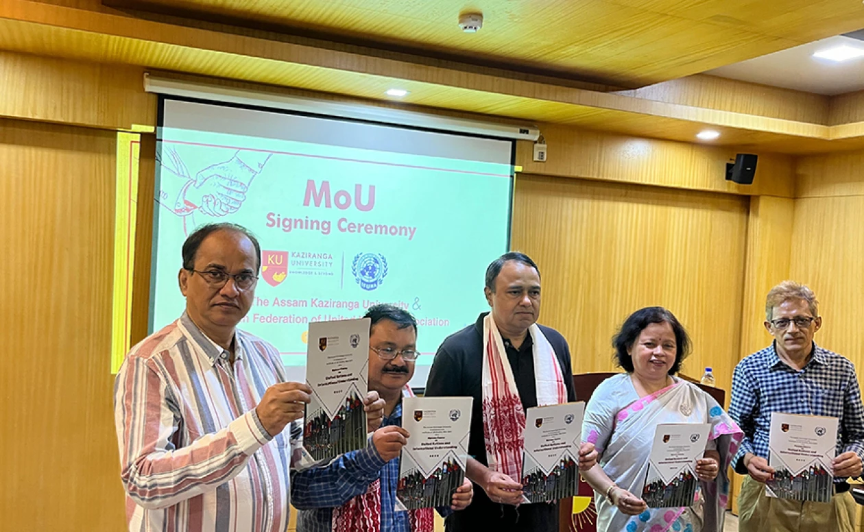 MoU Signing Ceremony between The Assam Kaziranga University and Indian Federation of United Nations Association (IFUNA)