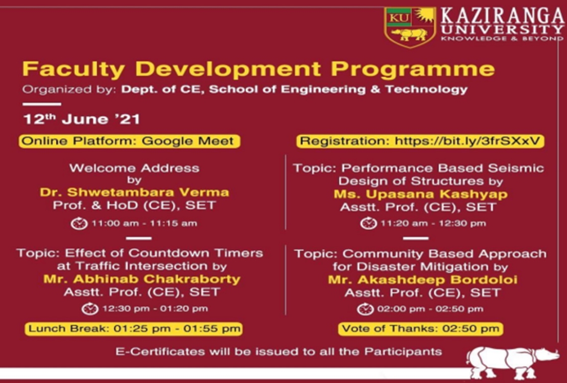 Faculty Development Program on Advances in the field of Civil Engineering