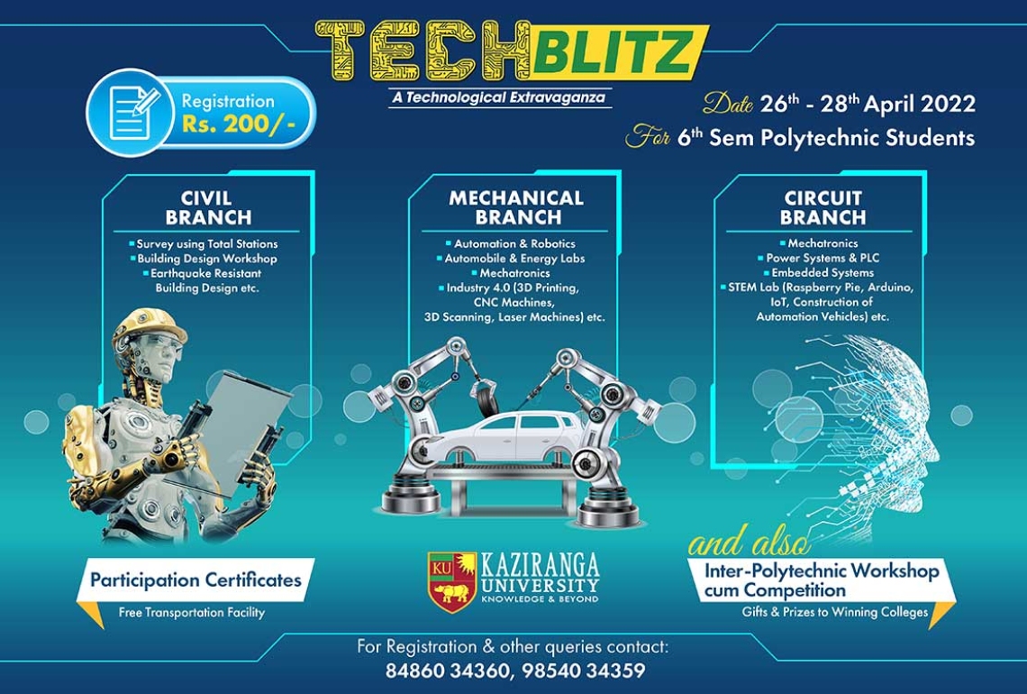 Kaziranga University organized a two-day Technological workshop called Techblitz