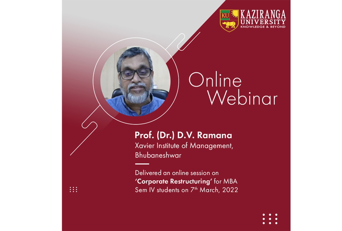 Online session by Prof. Dr. D.V. Ramana for the MBA 4th semester students.
