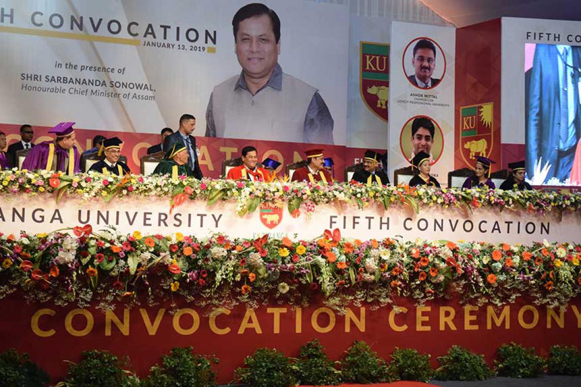 Kaziranga University Conducts Fifth Convocation Celebrations on January 13th 2019